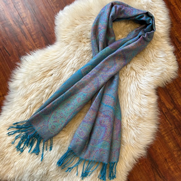 Blue & Purple Pashmina - Picture 2 of 5